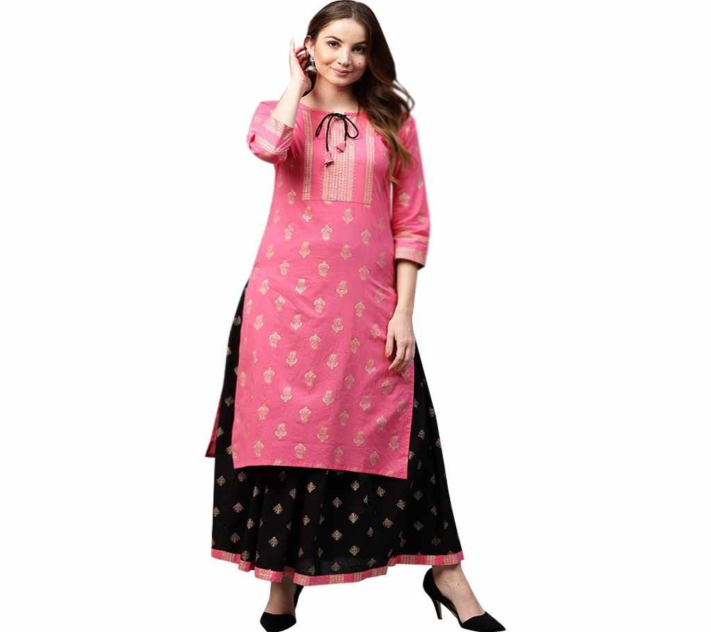 Latest Block Printed Salwar Kameez for Women fs-60-2pcs 