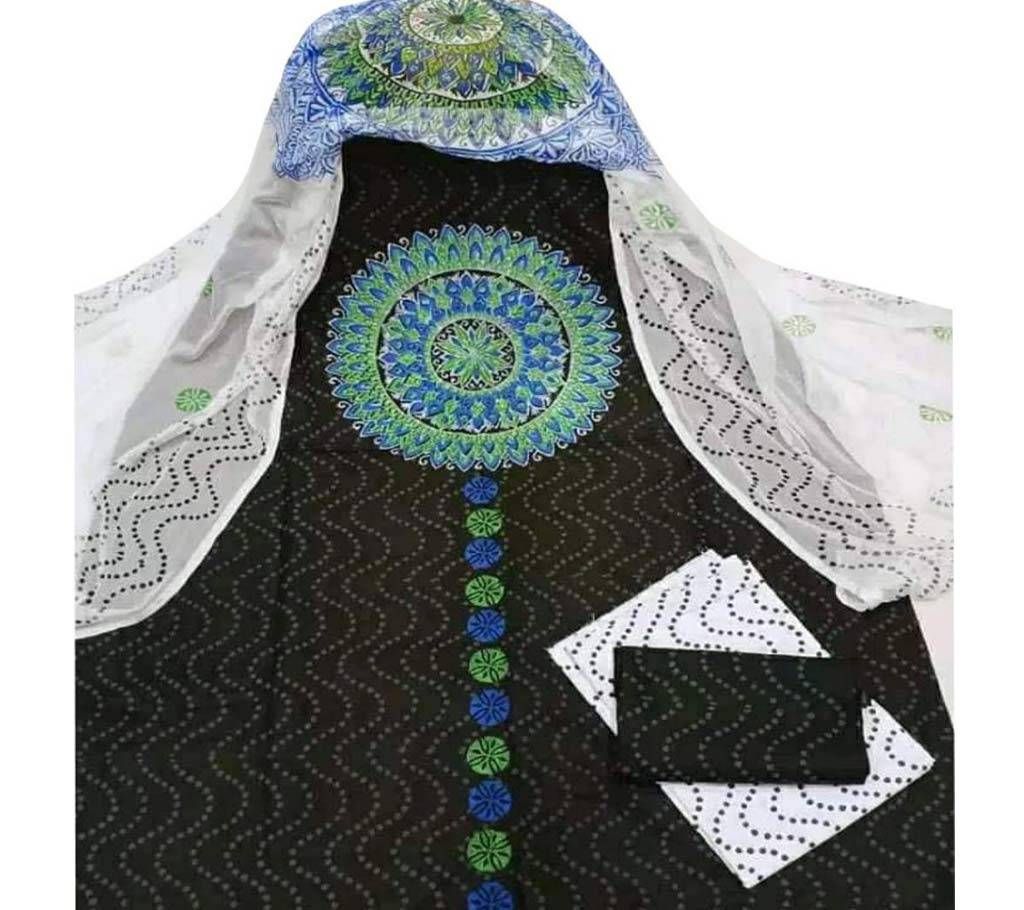 Unstitched block printed cotton salwar kameez FS-96