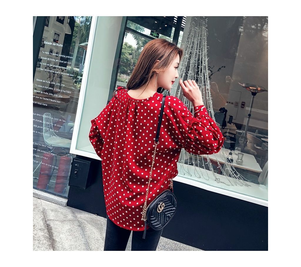 Chiffon Shirt Ruffle Trim Shirt Female