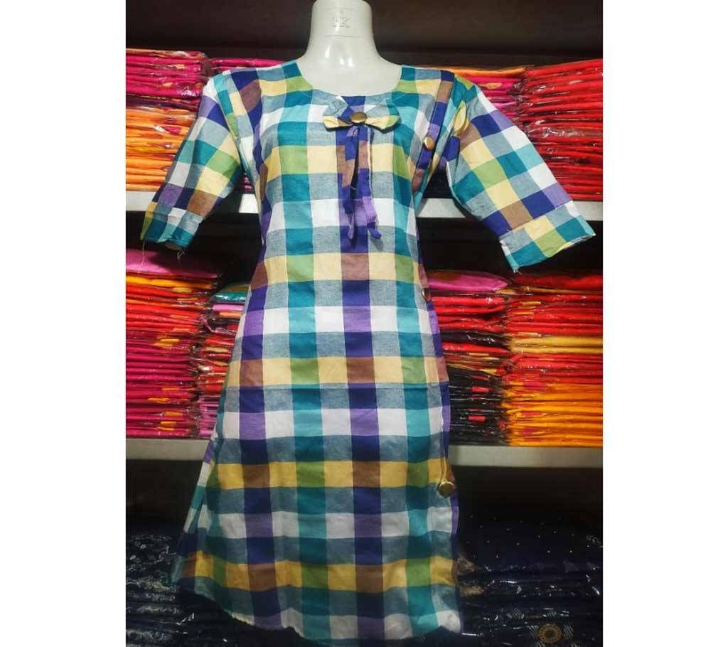 Stitched Grameen Check Linen Single Piece 