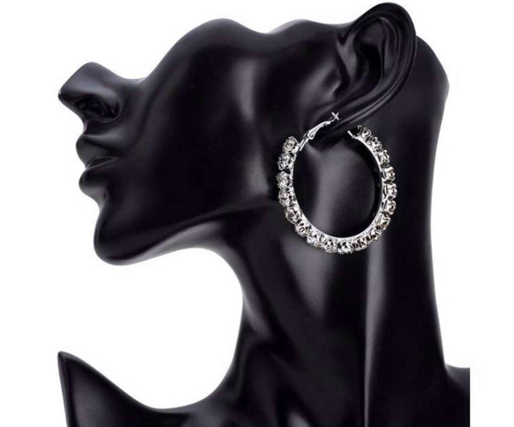 Rhinestone Big Circle Women's Personality Earrings