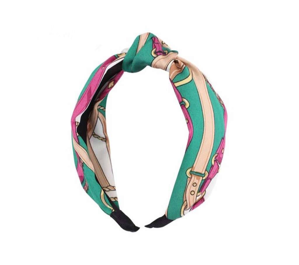 Print Knot Turban Vintage Elastic Chiffon Hairband
