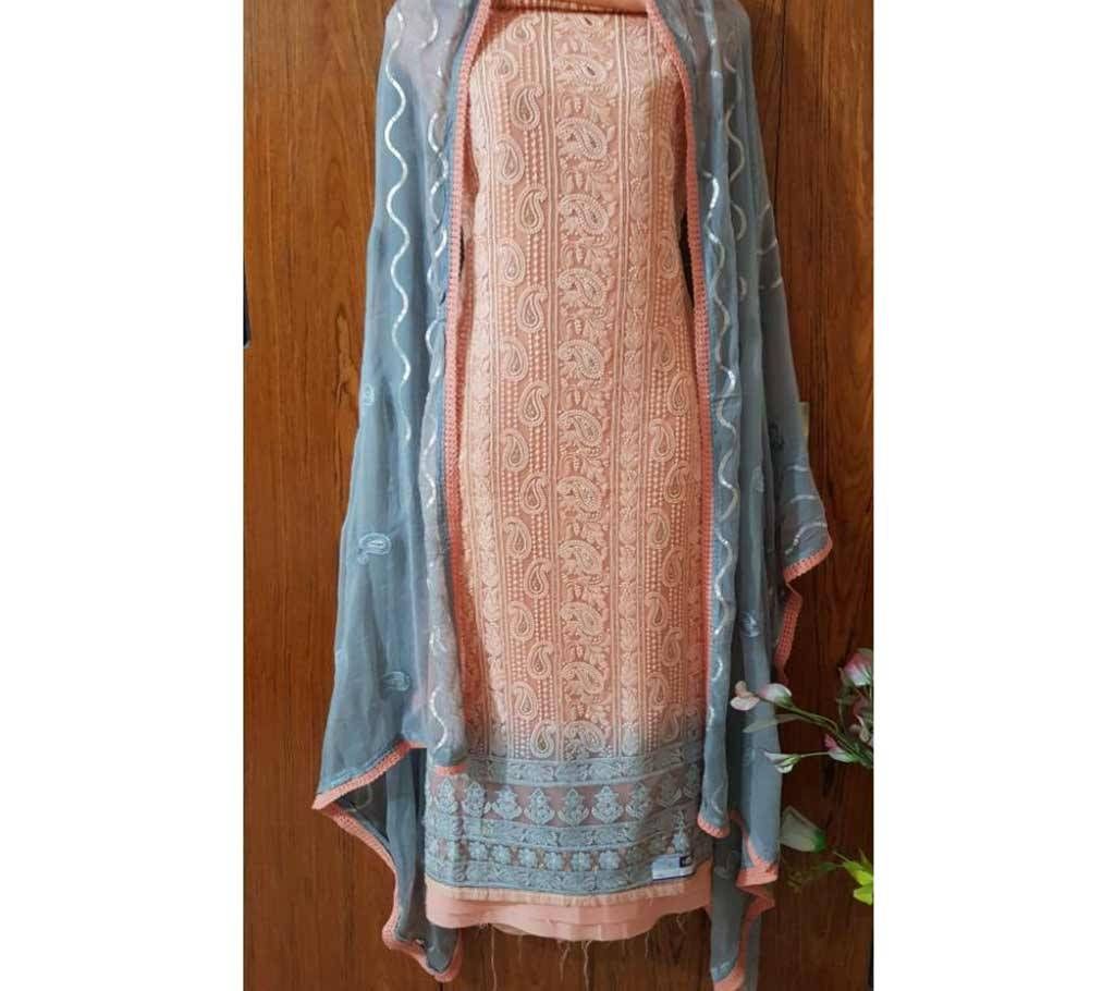 indian shifon unstitched 4pc