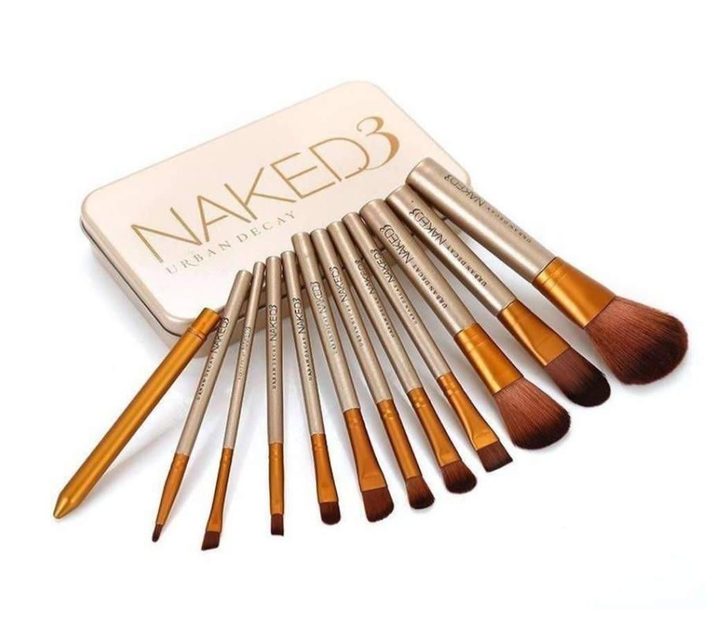Makeup Brushes - 12 Pcs Original Metallic Case