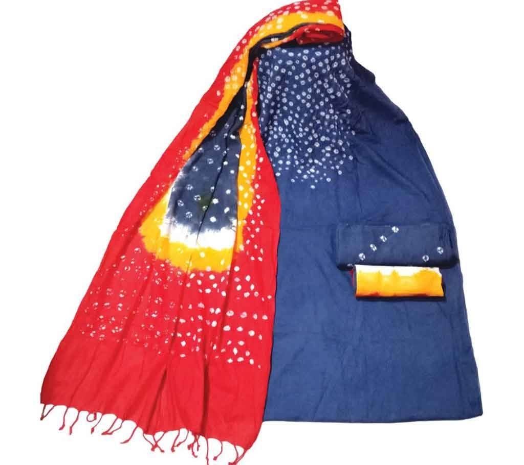 Chundri batik cotton unstitched three piece for women