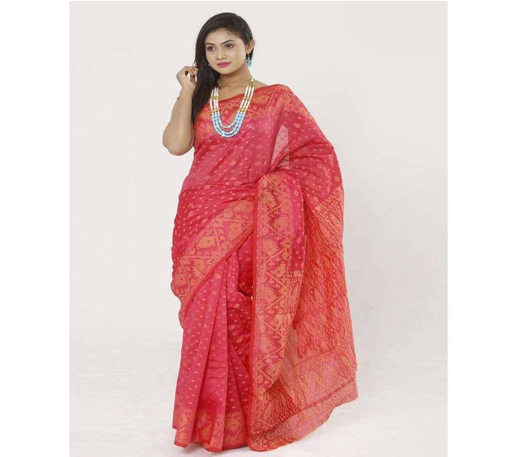 Red Color Half Silk Tangail Jamdani Saree