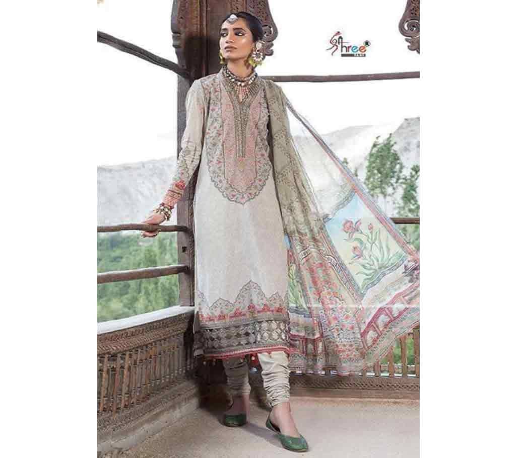 Unstitched Cotton Print with embroidery Salwar kameez for women 