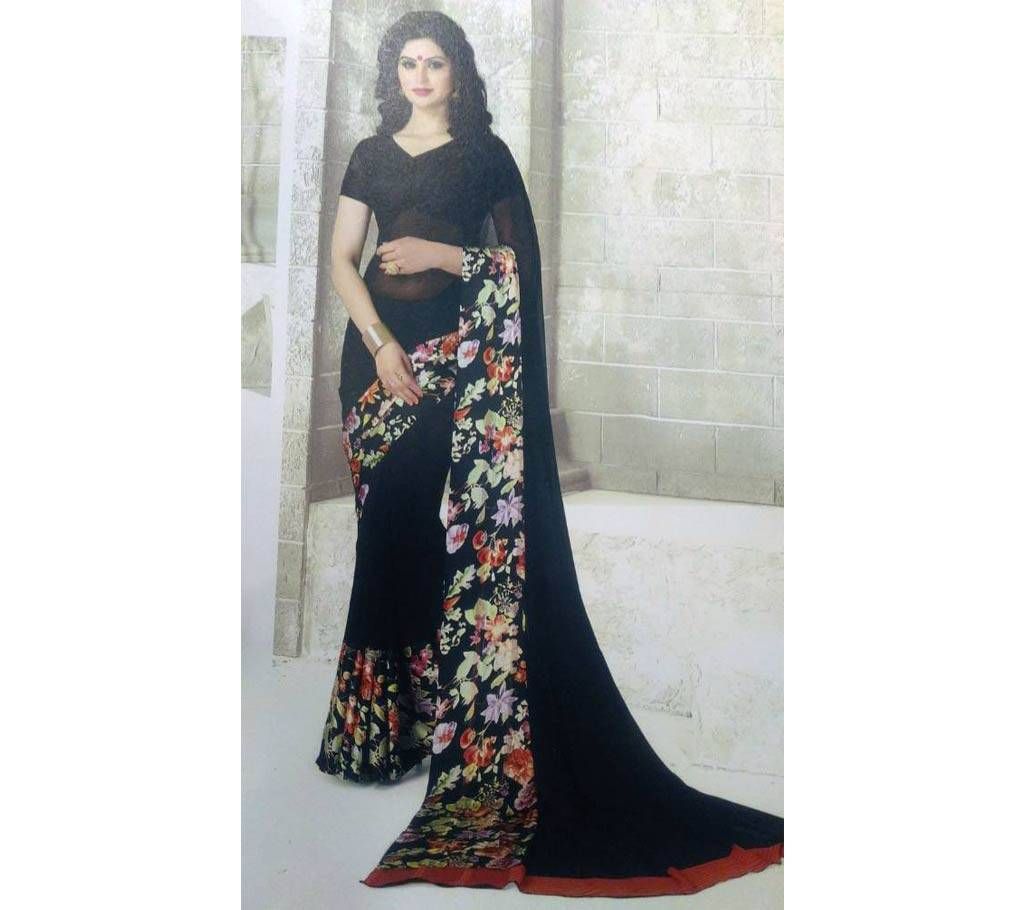 Georgette and silk mix sharee 