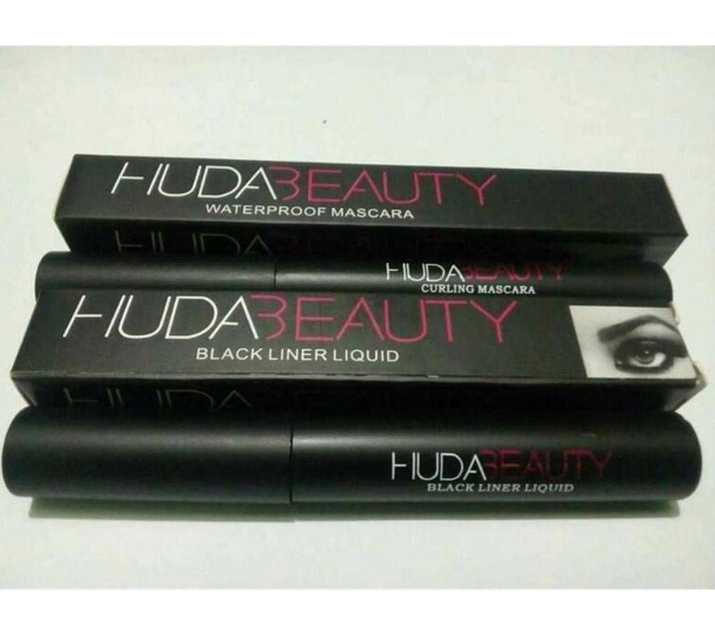 Huda Beauty Black liner liquid & Maskara 