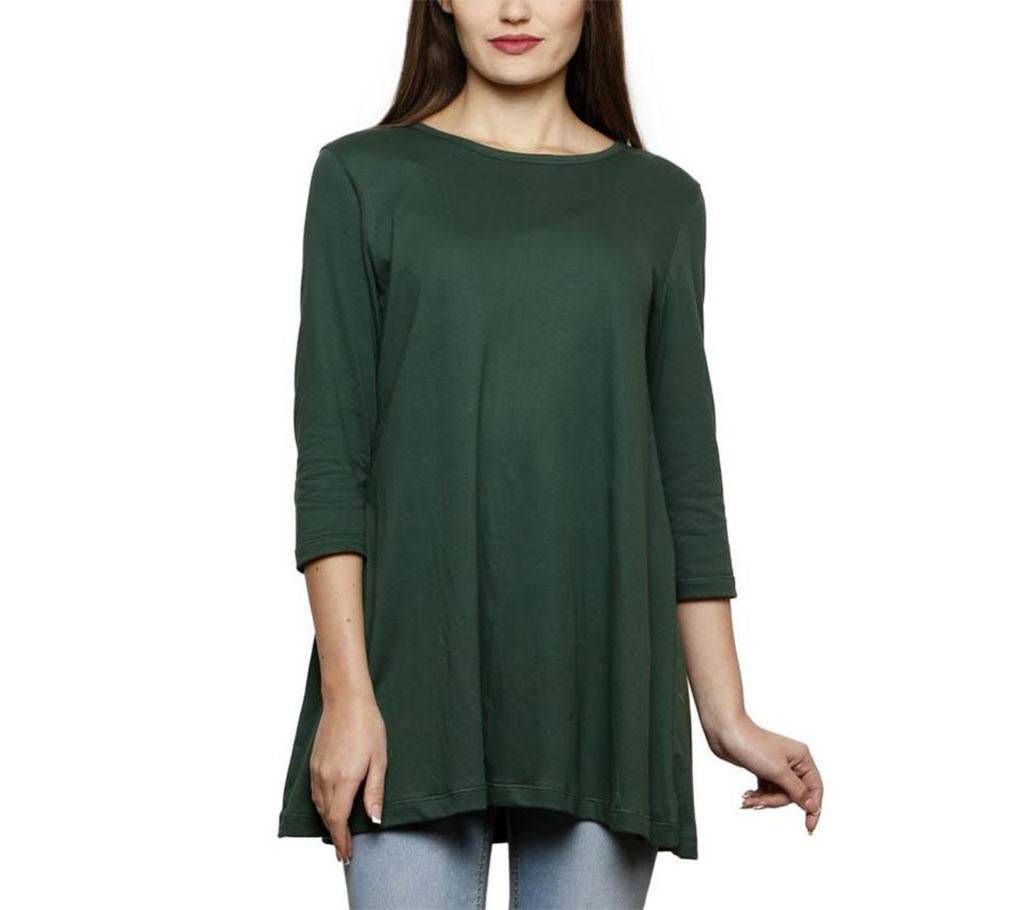 Clifton Women's Branded Comfortable Tunic Top - Bottle Green
