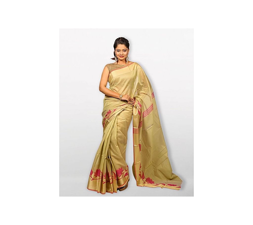 Sareen Chanderi Chanderi Saree - Ash