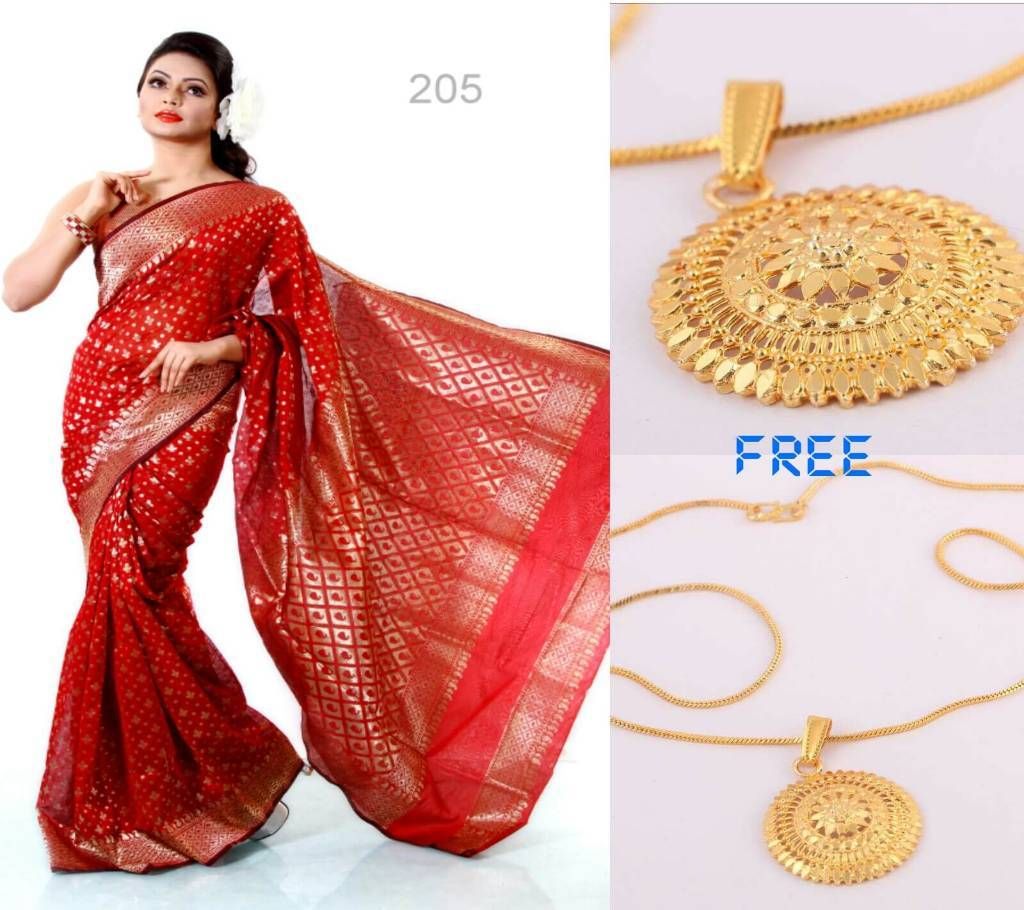 Half Silk Saree (Free Jewellery)