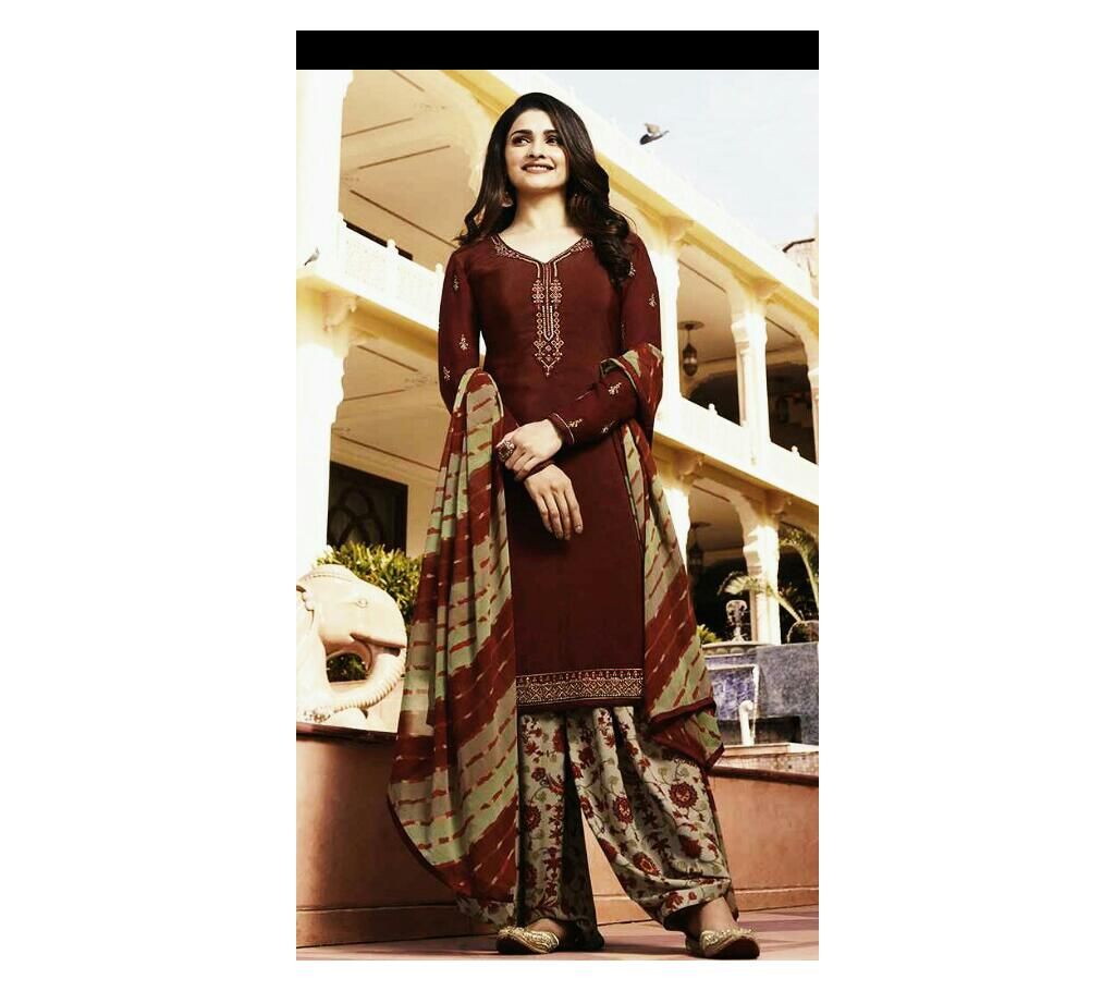 Plazo Silk 3piece Unstitched