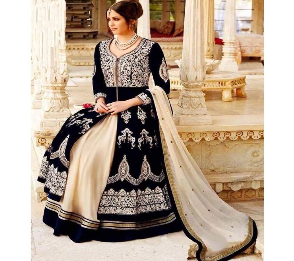 Black Georgette Embroidered Gown for Women