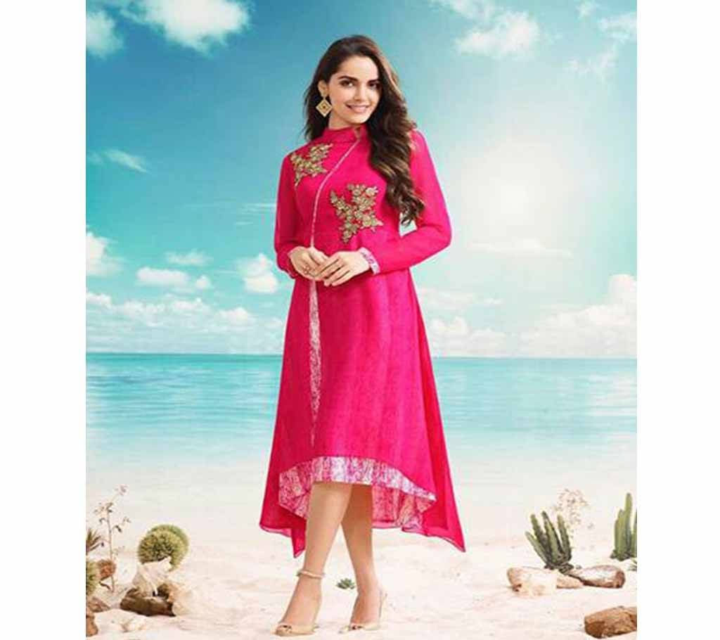Unstiched Georgette Embroidery One Piece