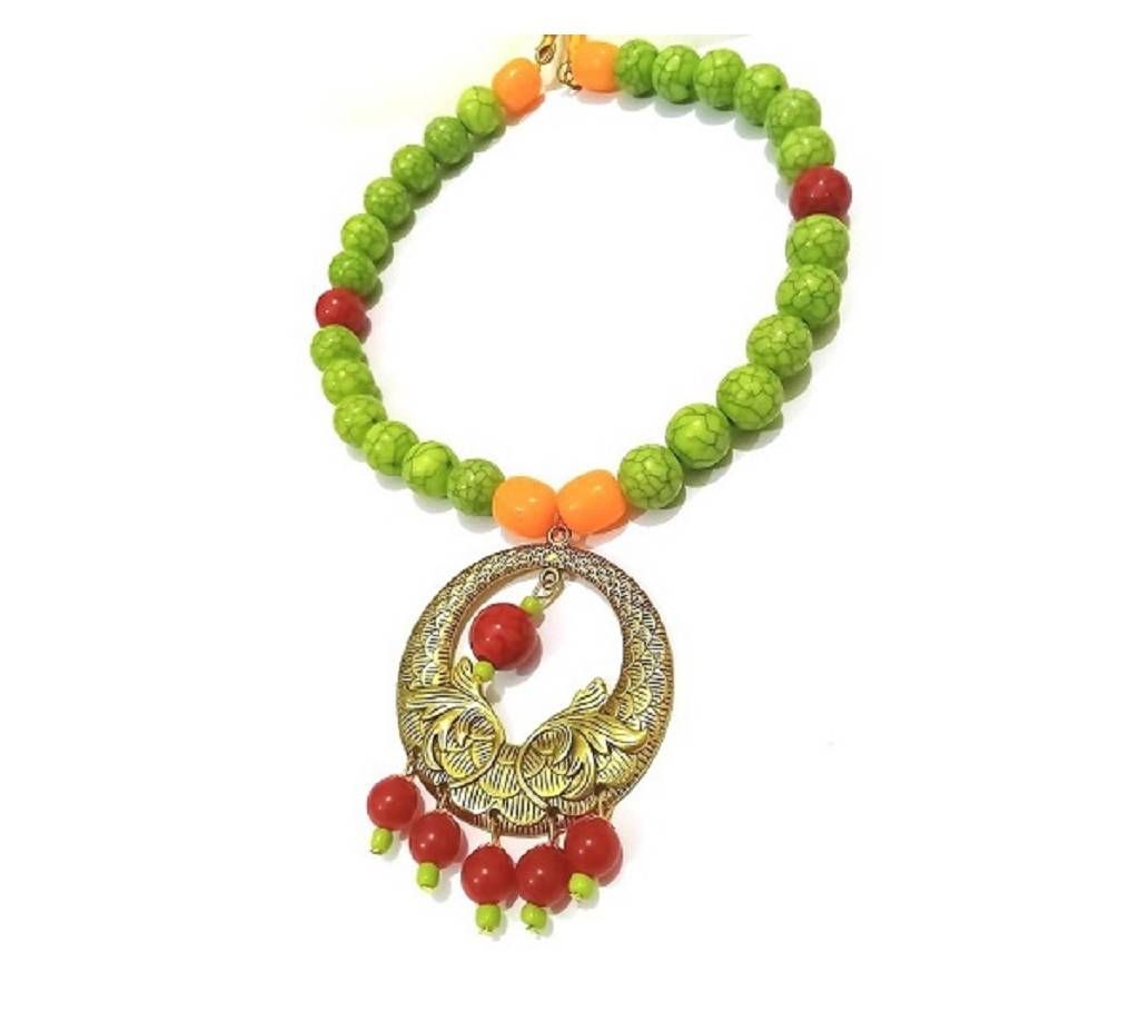 Olive Crack Jack bead setting necklace