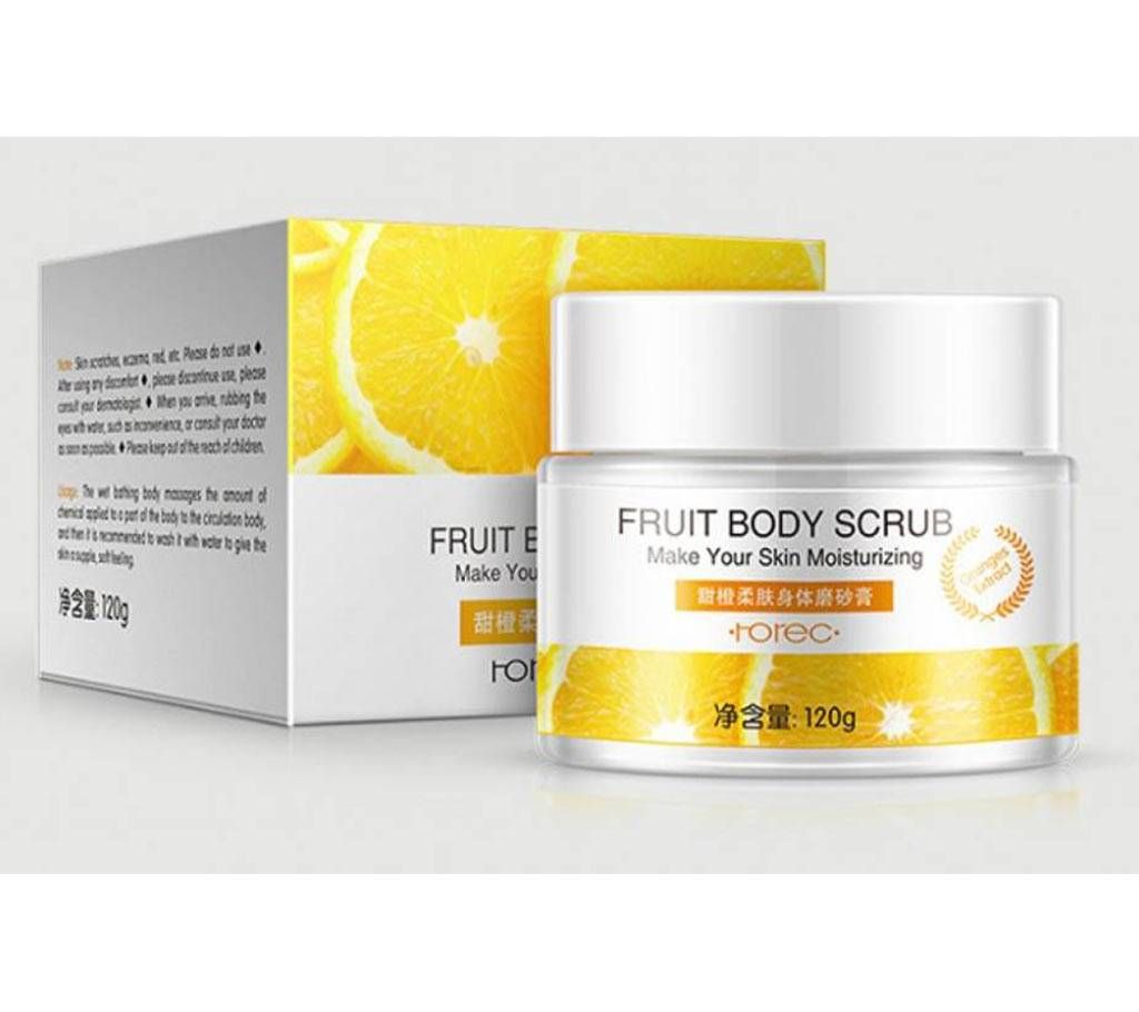 ROREC Fruit Body Natural Scrub Cleanses Skin Care Moisturizing ORANGES 120g Thailand