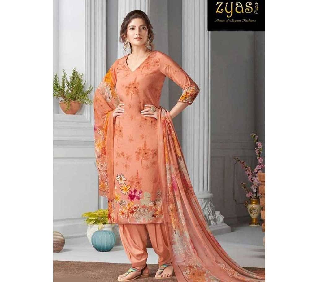 Indian unstitched crape three pieces 