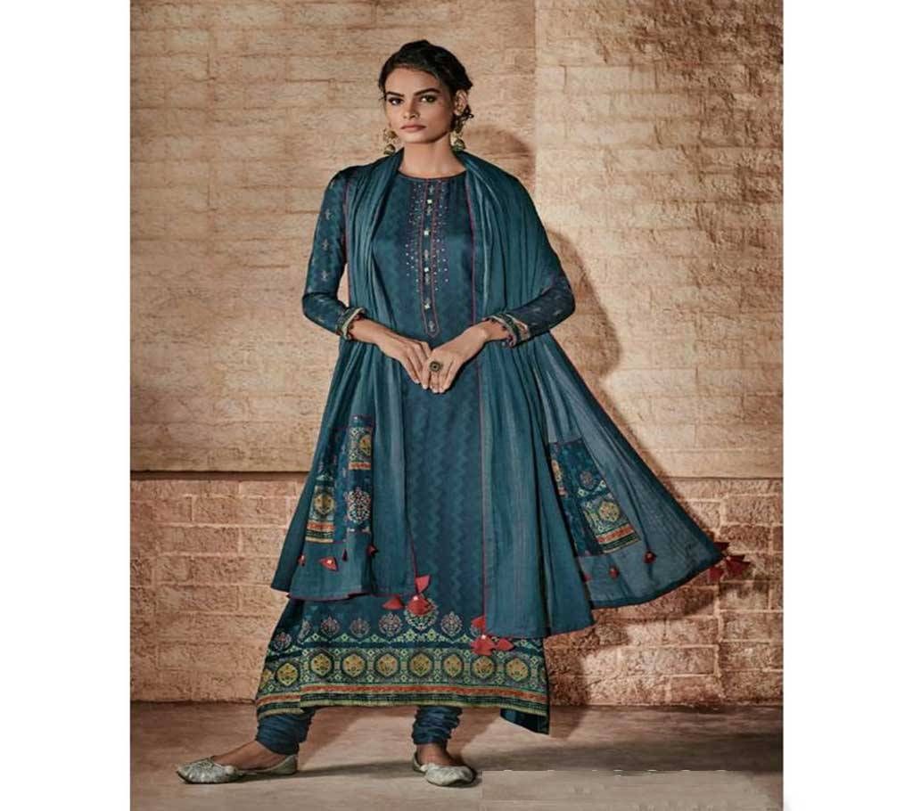 Varsha Ajarakh Unstitched Printed Cotton Three Piece