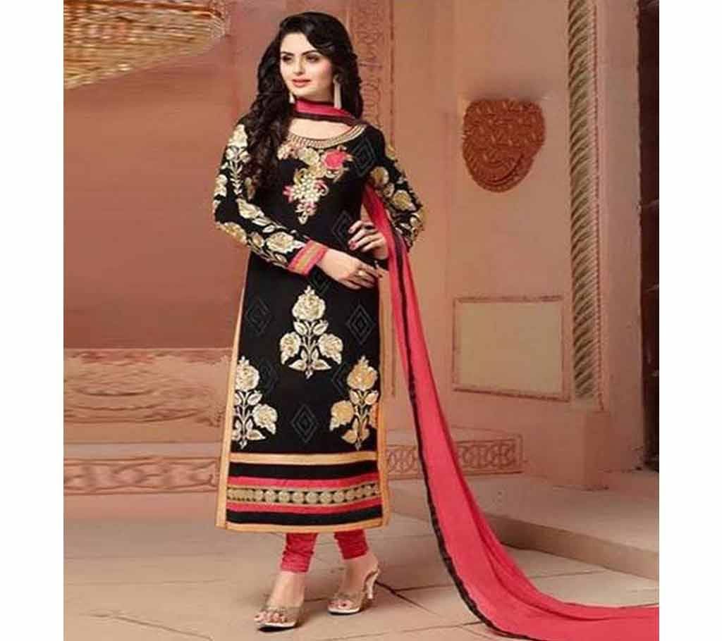 Unstitched block printed Rajdhani voyel cotton Salwar Kameez St block-309