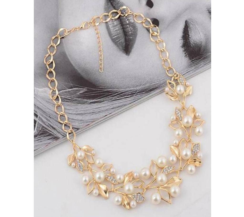 Women Gold Color Necklaces+free ear ring