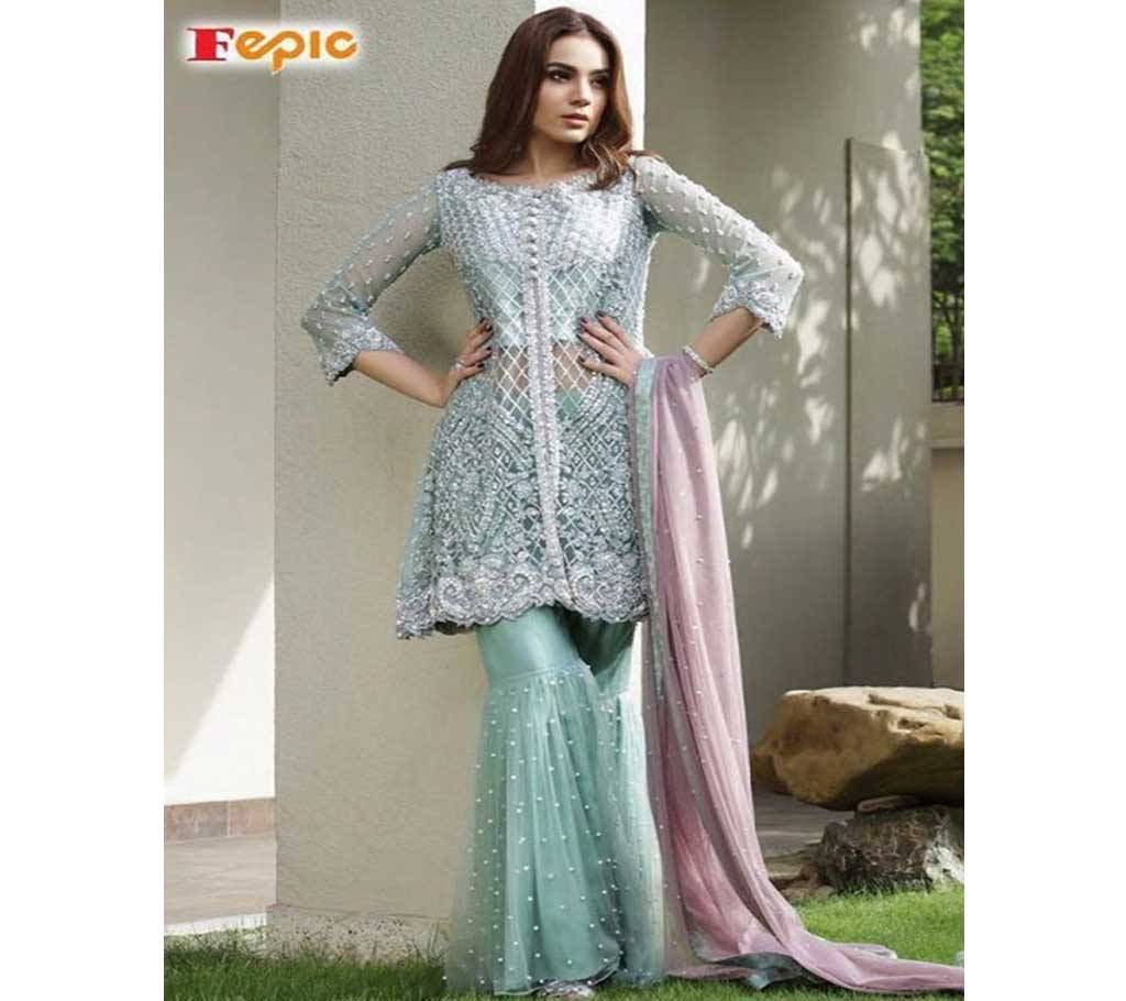 Unstitched Fepic Sanober Blockbuster Vol-4 Net Suits Collection~ (Pre- Order)