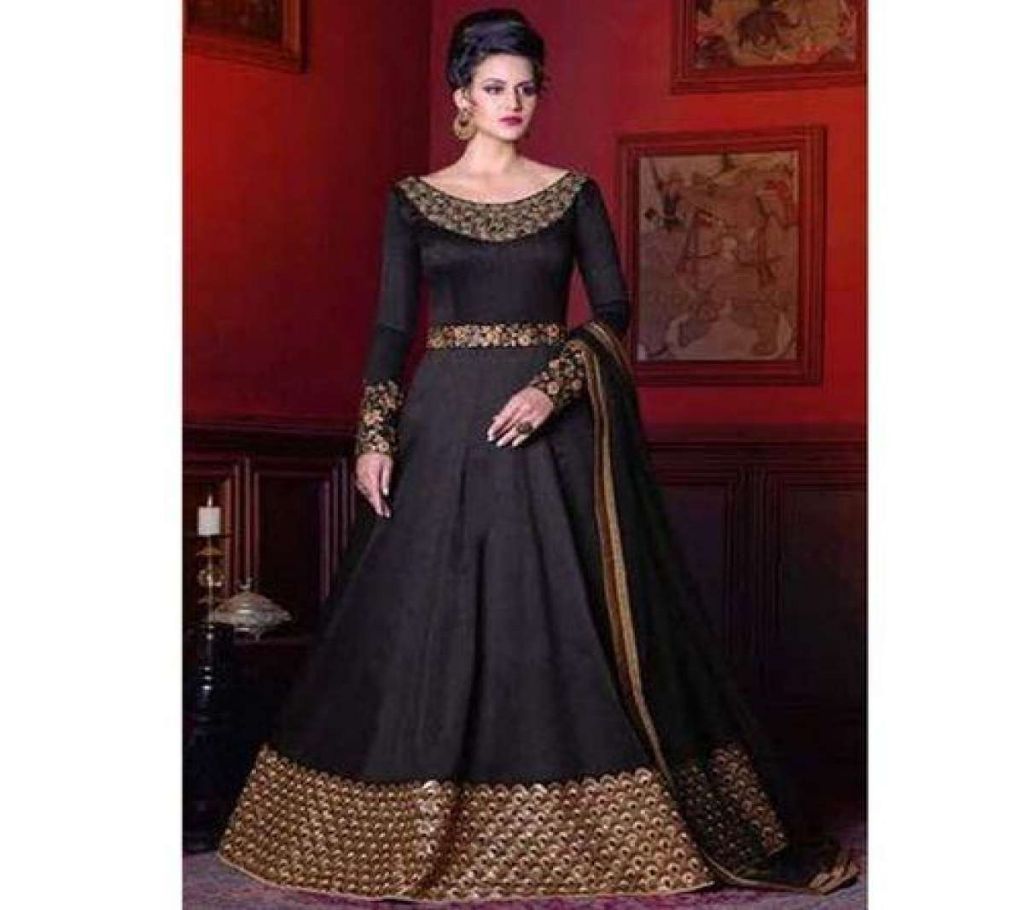 Gray Georgette Semi Stitched Gown for Women