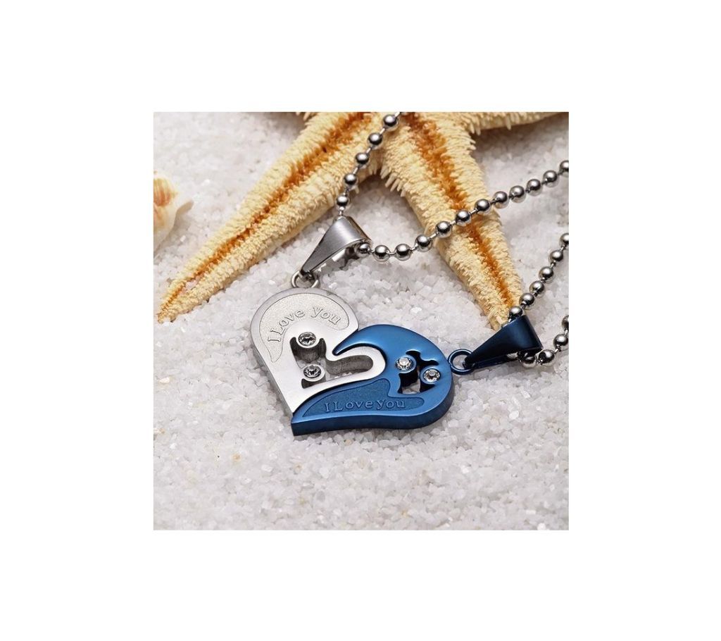 Couple Pandent Silver and Blue colour