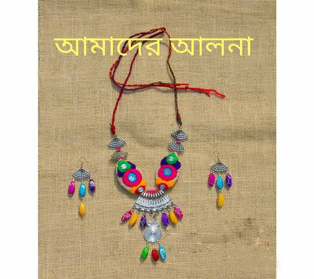 Jute Embroidery:Joypuri Necklace Set 