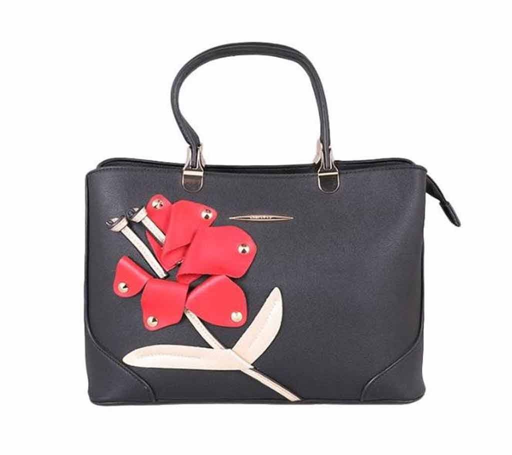Black and Red Artificial leather bag