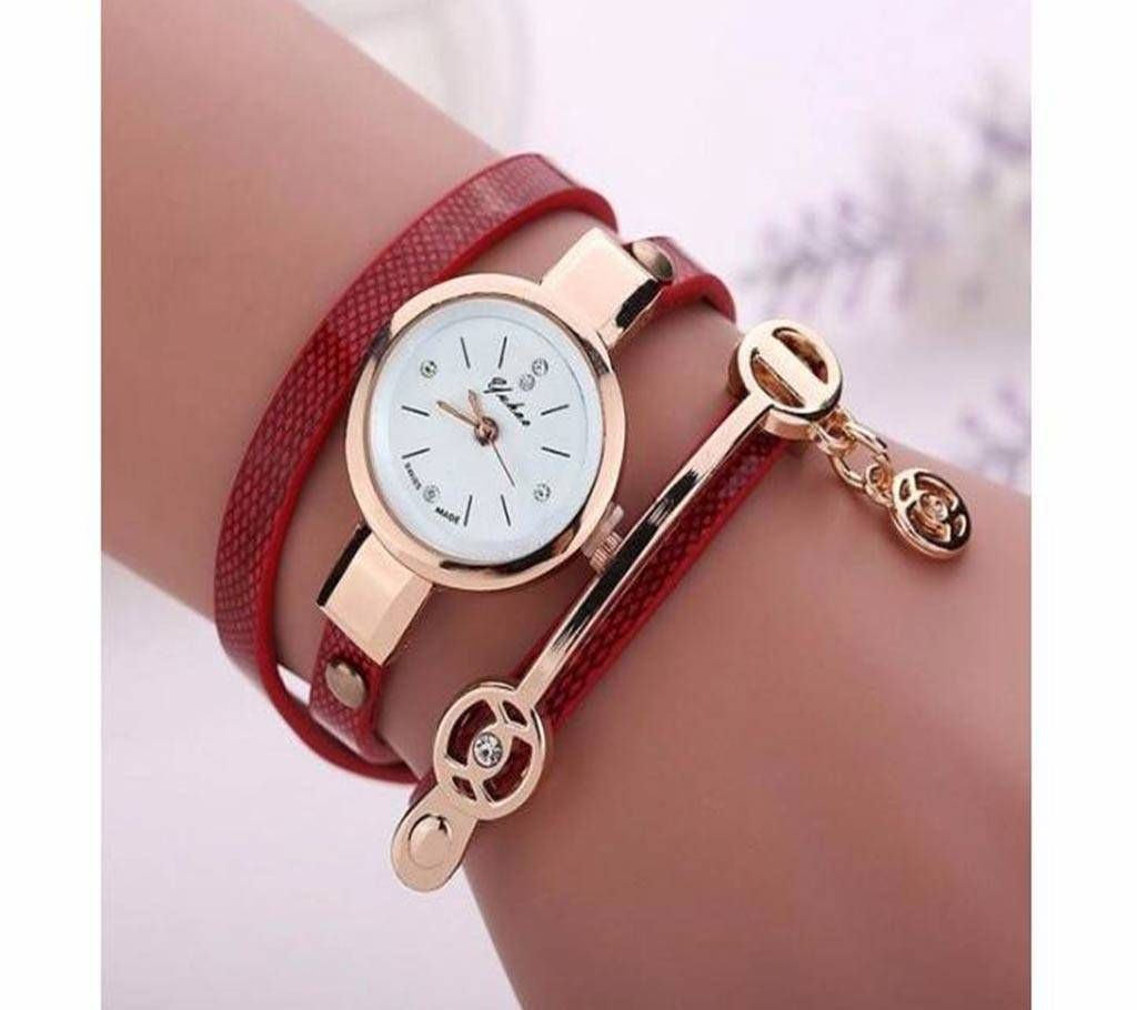 Metal Strap Leather Bracelet Watch