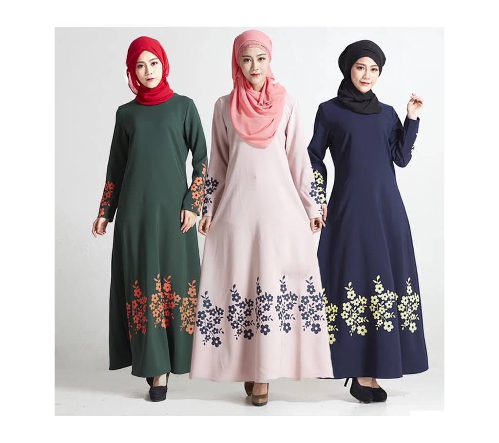 Dark Olive  Georgette Borka For Women