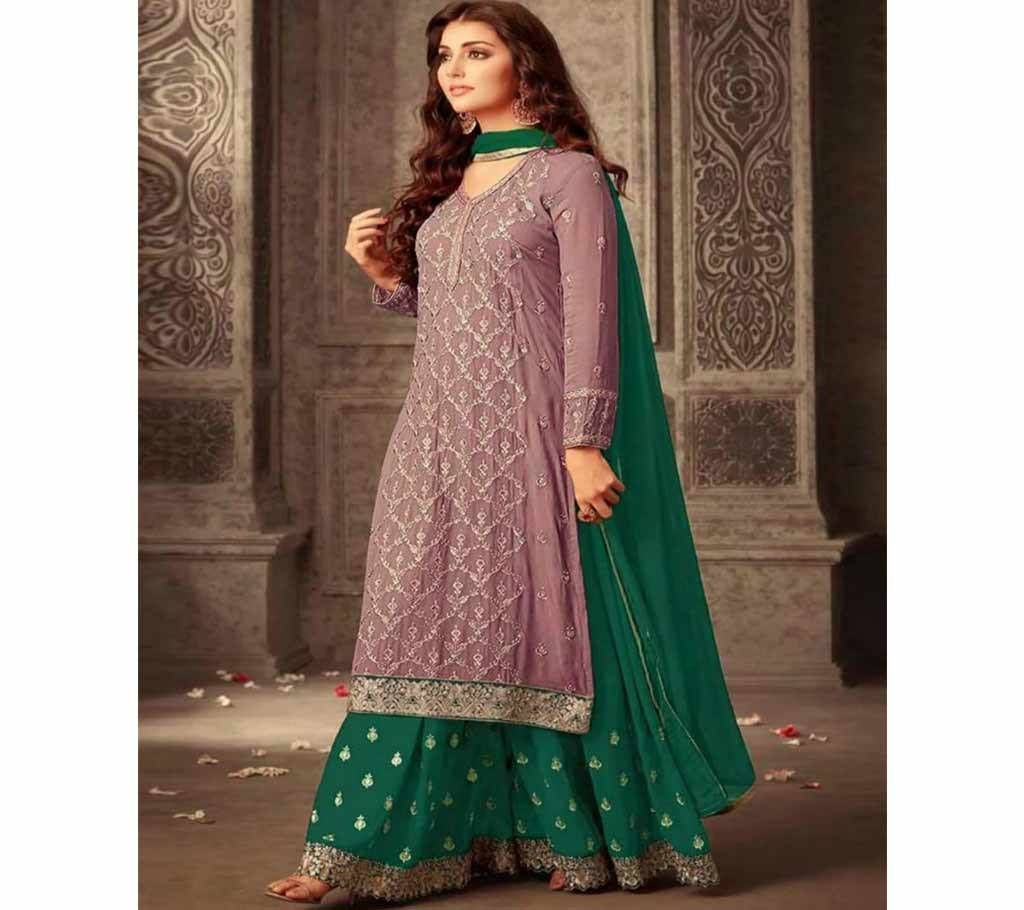 Embroidery Work On Palazzo Salwar Kameez In Georgette (Copy)