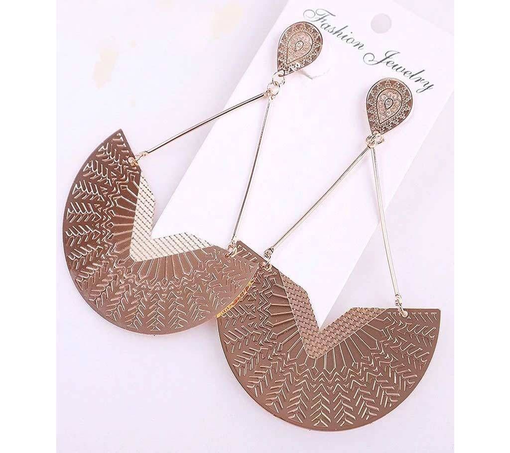 Bohemian Earrings Long Iron Retro Fashion Geometric Pendant Gold
