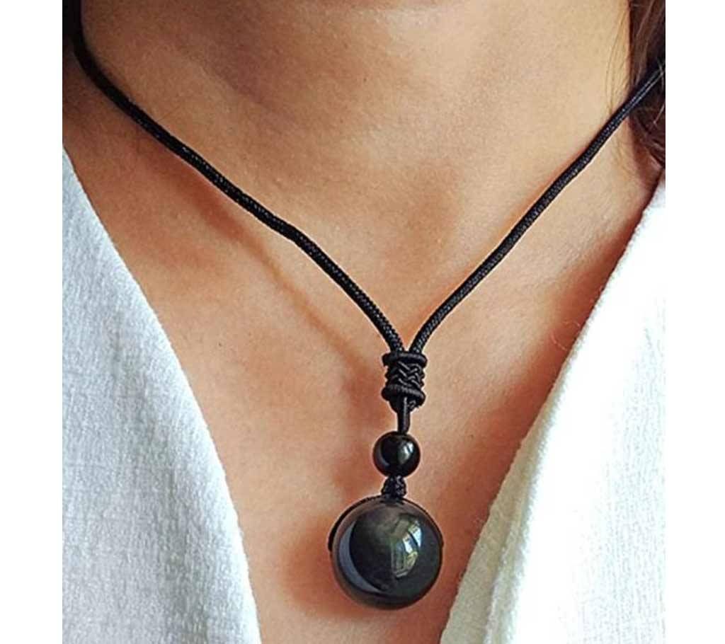 Black Obsidian Pendant Neclace