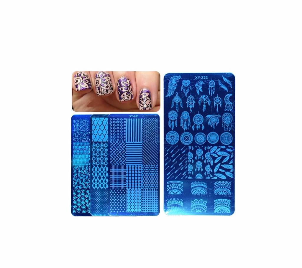 1Pcs Stainless Steel Nail Stamping Plate Nail Design DIY Stencils Tool