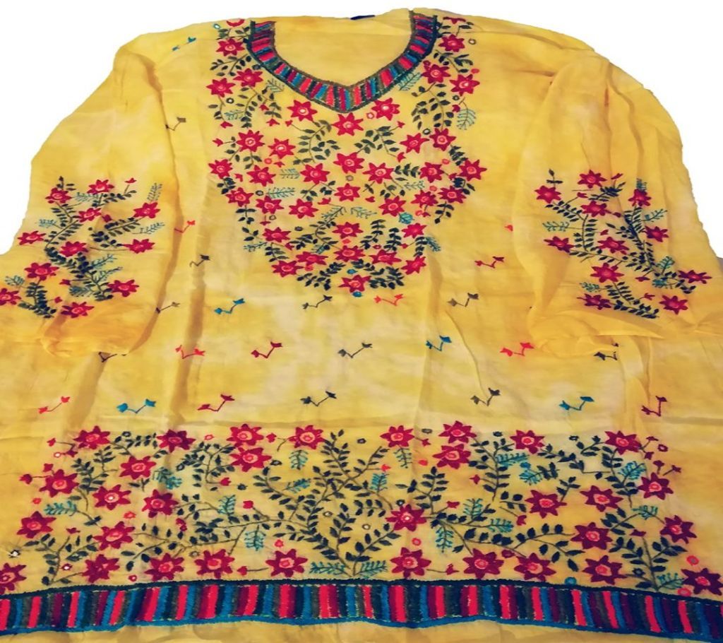 HandStitch Cotton Kameez & Orna