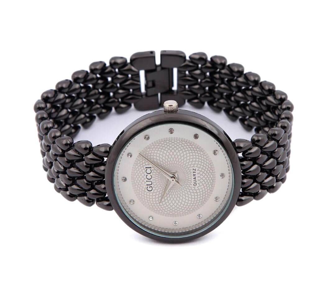 Gucci Black Stainless Steel Analog Watch for Girls + Box (copy) 