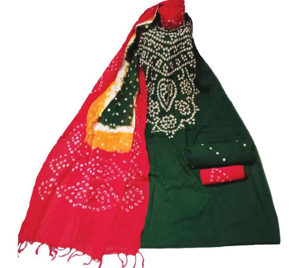 Chundri batik cotton unstitched three piece