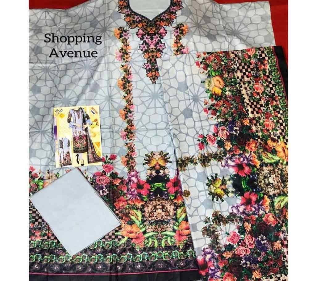 Unstitched Digital Printed Cotton Dress