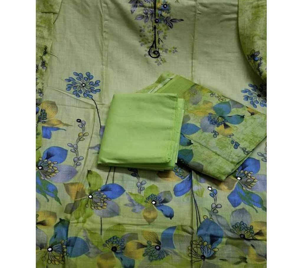 Unstitched ace cotton Three Piece 