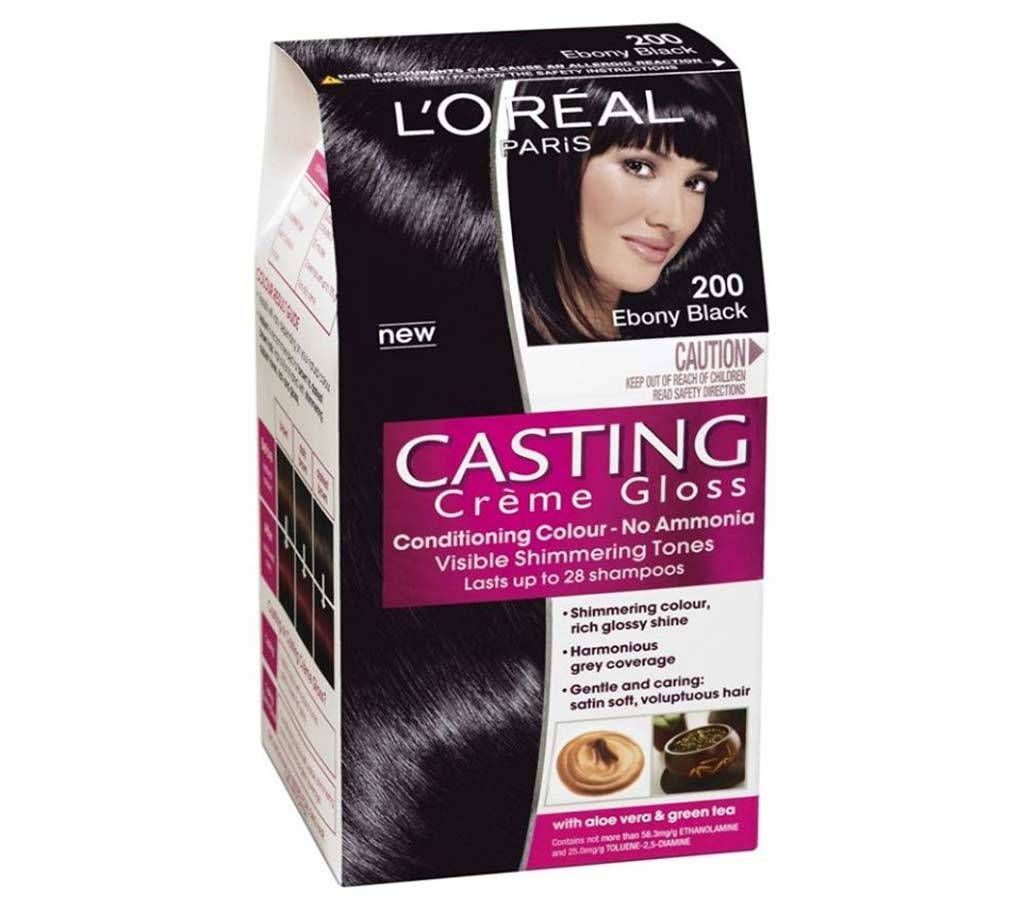 LOreal paris 200 Ebony Black casting creme gloss conditioning colour-8.22oz-France