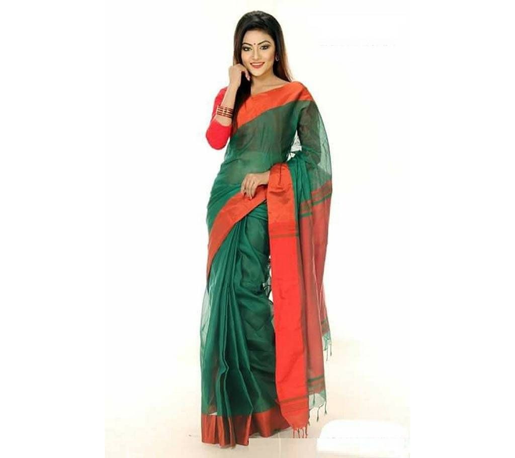 red and green half silk sharee 