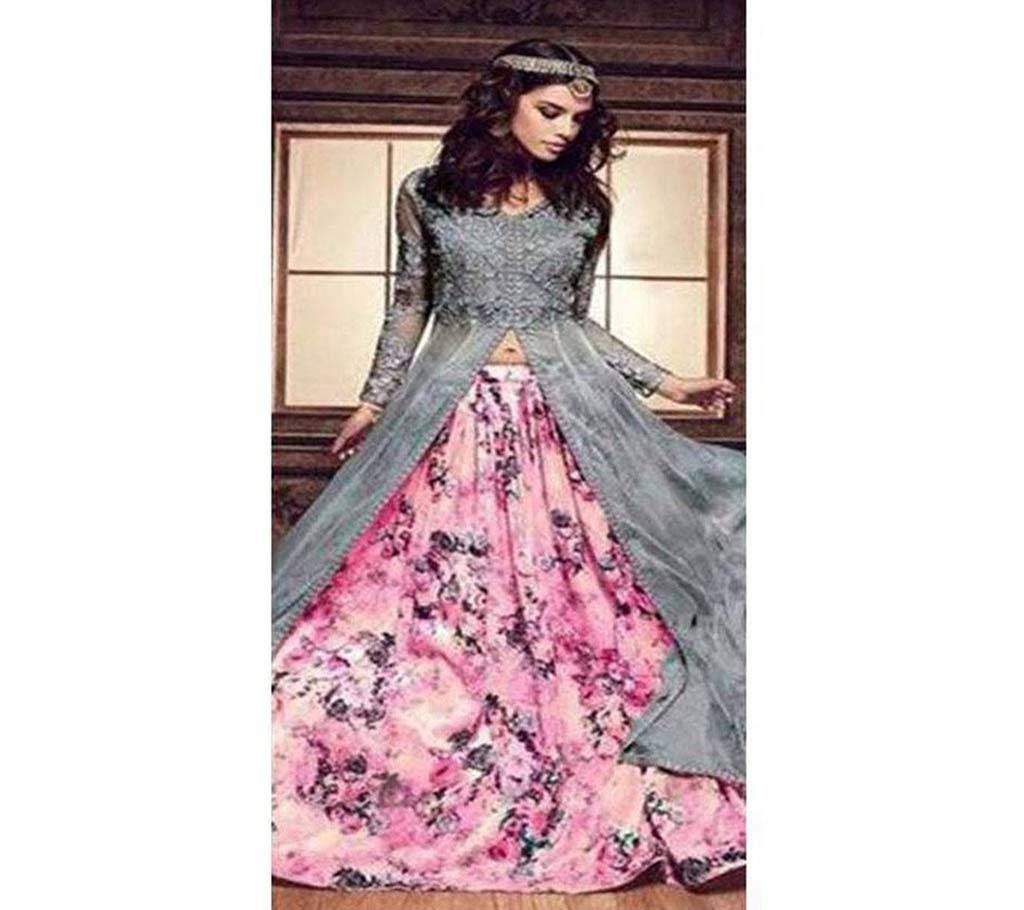 Unstitched Georgette Party Gown - Copy