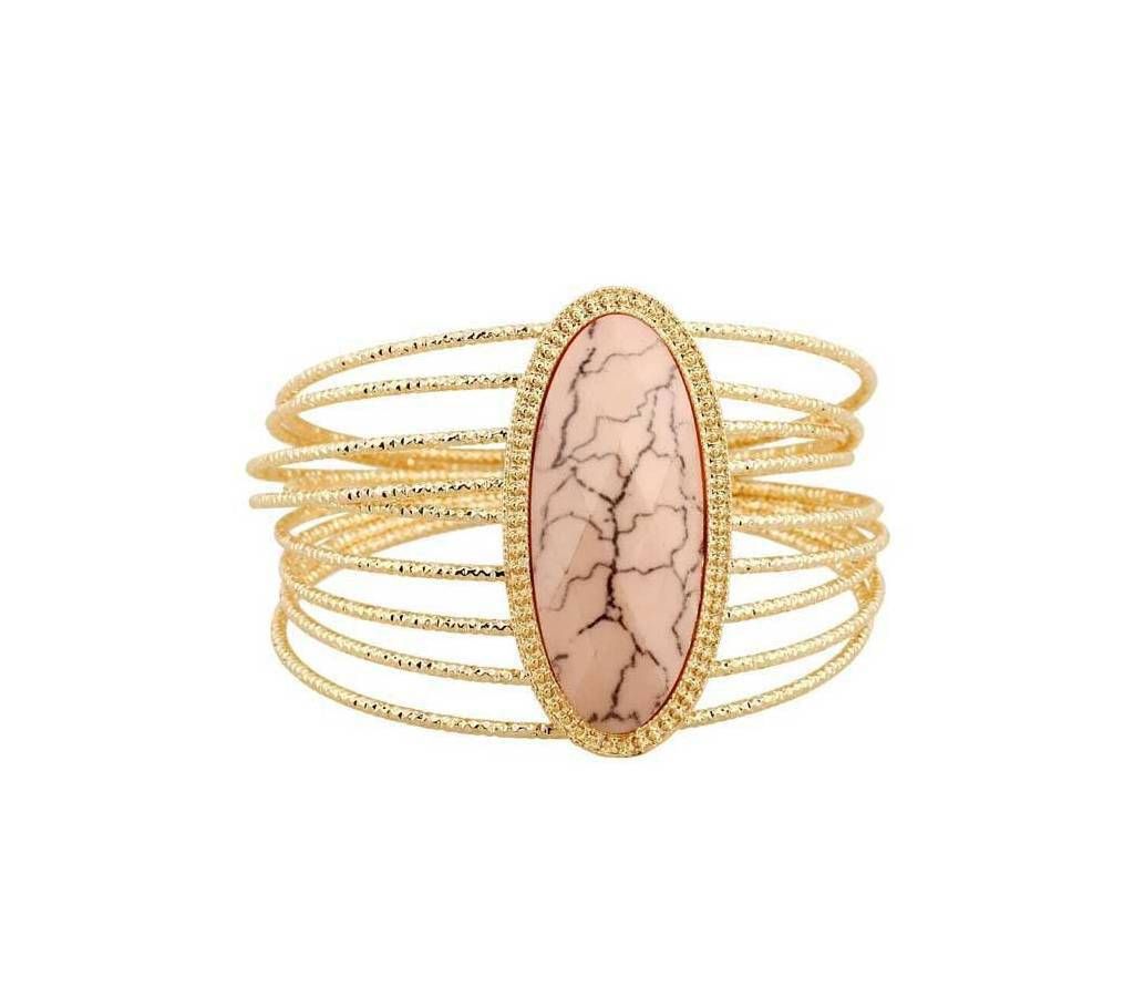 Gold Plated Bangles Bracelet - Pink