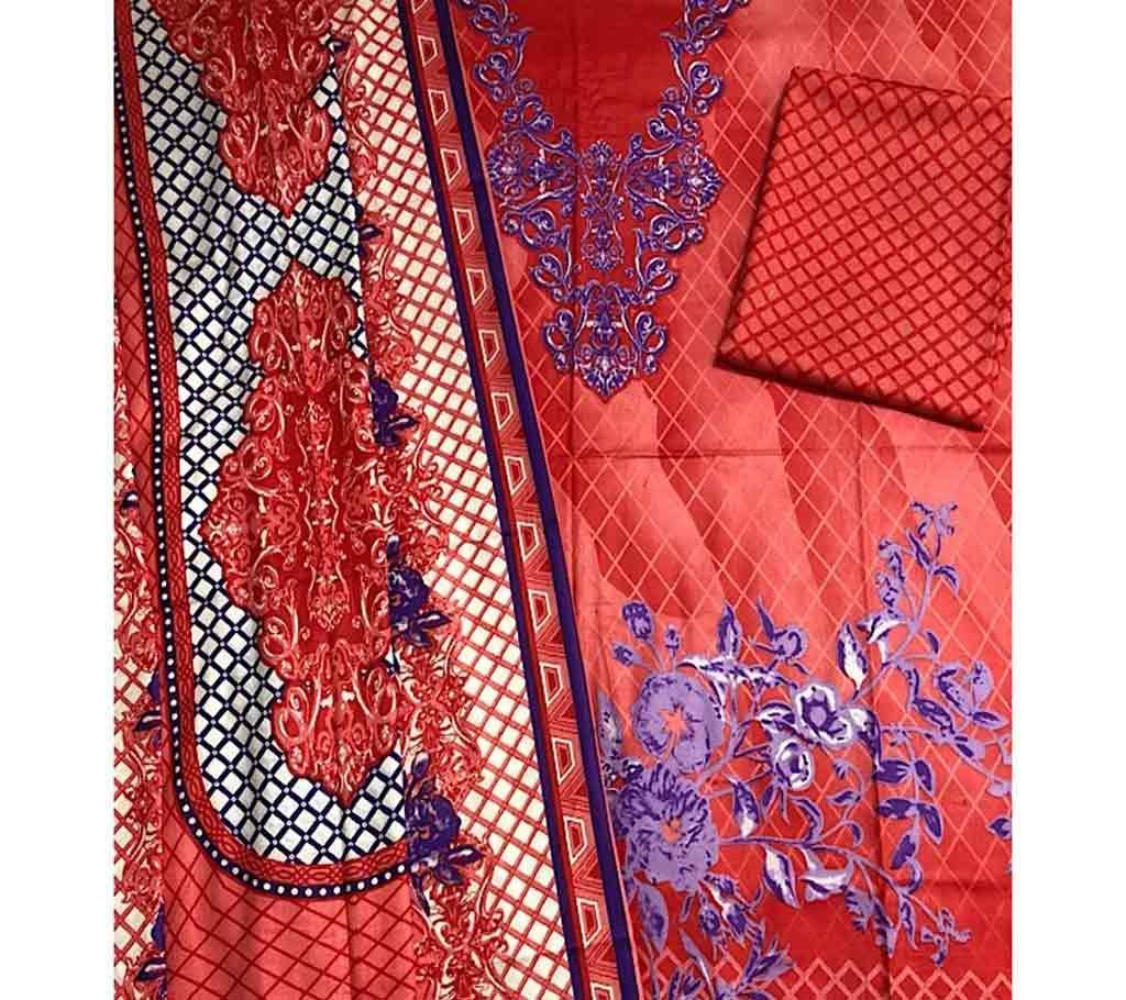 Unstitched lawn 3 pieces 