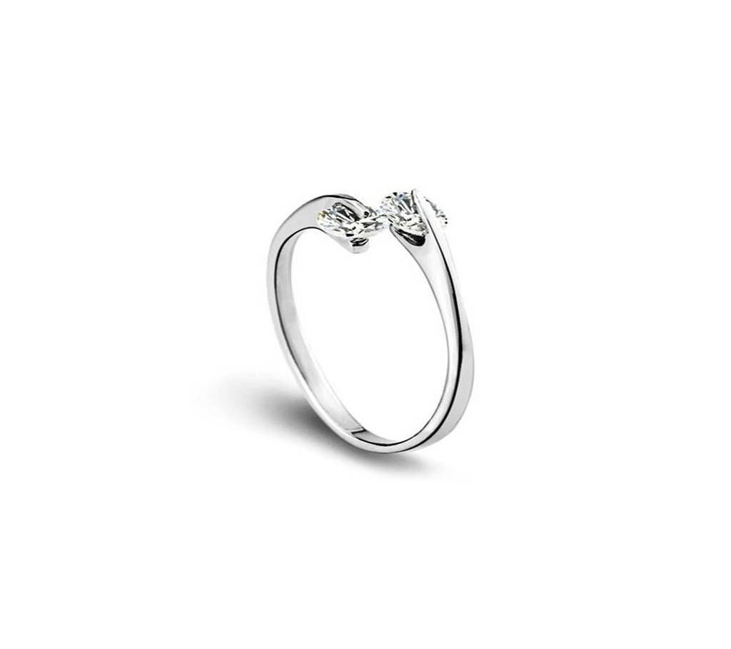 Silver Plated Design Twin Finger Ring