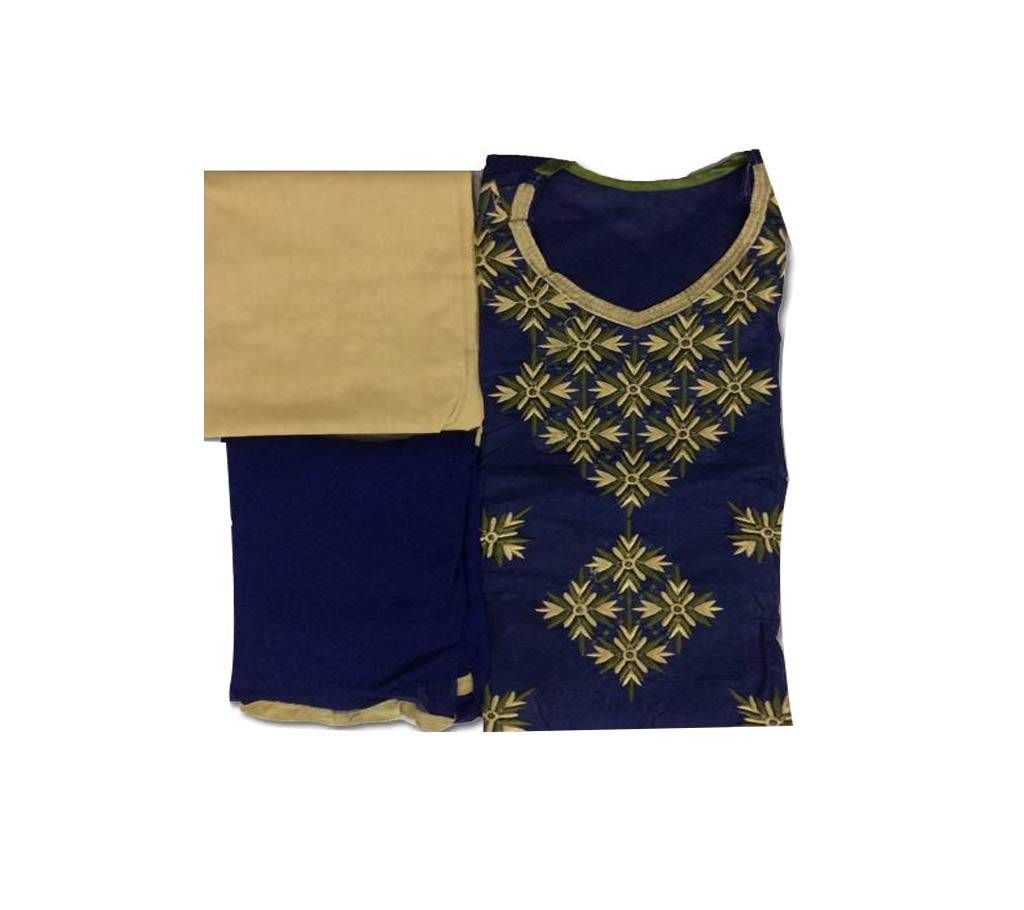 Unstitched Organdy Embroidery design three pieces dress