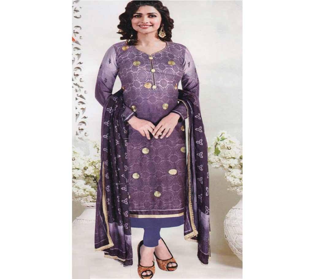 Unstitched COTTON THREE PIECE DRESS FOR WOMEN