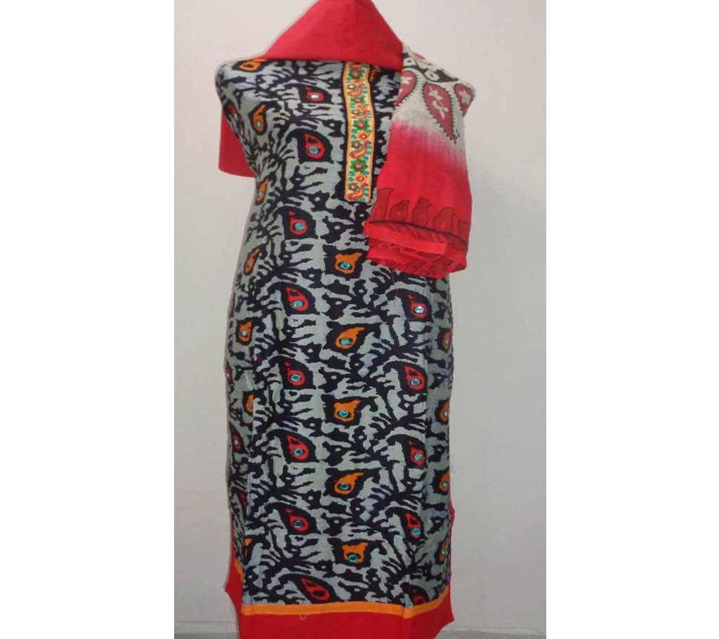 Indian Unstitched Tissue Cotton Three Piece 319